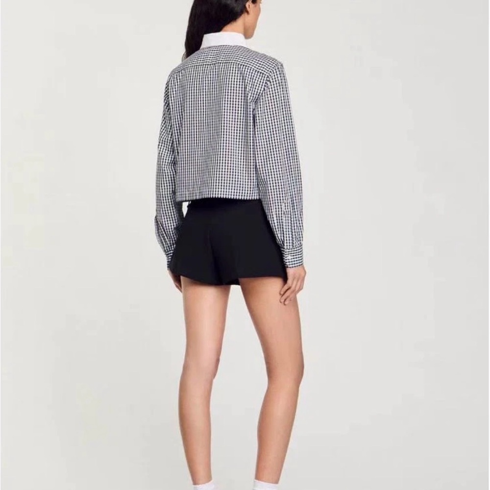 Sandro Rockfall Gingham-Check Gem Embellished Shi… - image 4